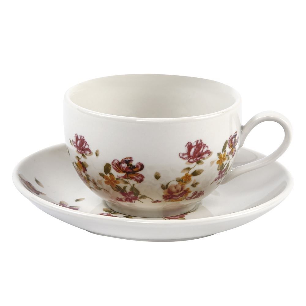 Xícara De Chá Com Pires De Porcelana Le Jardin Hauskraft - 160 ml
