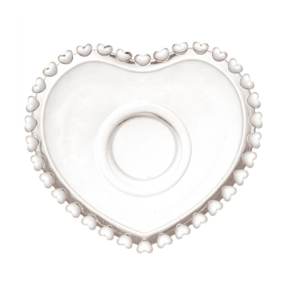 Xícara De Chá Com Pires Lyor Coração 170Ml - Transparente