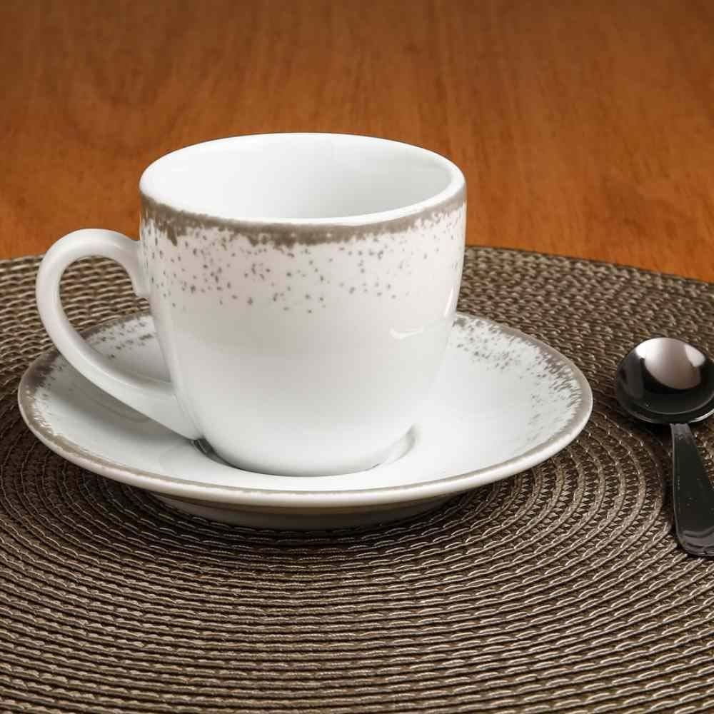 Xícara De Chá Com Pires Névoa Cinza Schmidt - 230ml