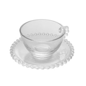 Xícara De Chá Com Pires Wolff Pearl 180Ml - Cristal