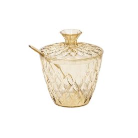 Açucareiro Com Colher Glamour Plasútil  330Ml - Ambar
