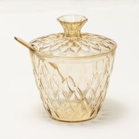 Açucareiro Com Colher Glamour Plasútil 330Ml - Ambar