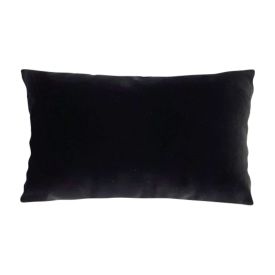 Almofada Decorativa Lisa De 30X50cm Veludo Italiano - Preto