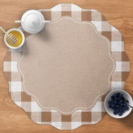 Fundo De Prato Viena 40 Cm Havan Casa - Vichy Textura Bege