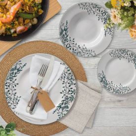 Aparelho De Jantar Aurora Havan Casa 20 Peças - Branco/Verde