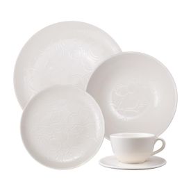Aparelho De Jantar E Chá Unni Orquídea White Oxford 20 Pçs - UNNI ORQUIDEA WHITE
