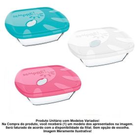 Assadeira De Vidro Com Tampa Quadrada 730Ml Sempre Nadir - Sortido