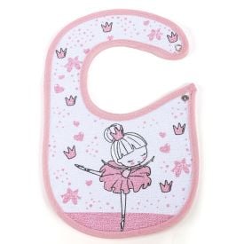 Babador Infantil Estampado Com Forro Havan Baby - Bailarina Rosa