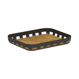 Bandeja De Servir Retangular Lume 35,5Cm Ou - Preto