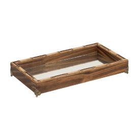 Bandeja Decorativa Espelhada Com Pé Bw Quadros 31 Cm - Bambu