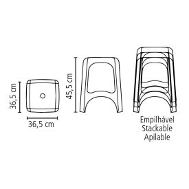Banqueta Niteroi Preta 92411 Tramontina - Preto