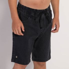 Bermuda 4 a 10 anos Jeans Jogger com Bolsos Hot Dog Jeans Black