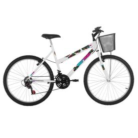 Bicicleta Aro 26 Safira com Cesta Mormaii - Branco