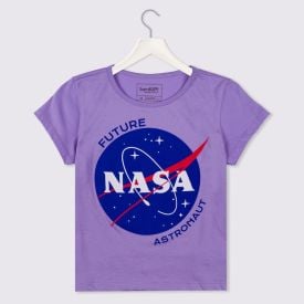 Blusa 4 a 10 anos Nasa Future Bandup Lavanda