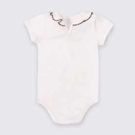 Body Bebê Menina Com Babado Na Gola Trick Nick Off White