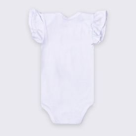 Body Bebê Menina Manga Curta Flores Trick Nick Branco