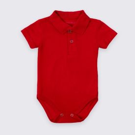 Body Bebê Menino Com Gola Polo Yoyo Baby Vermelho Ferrari