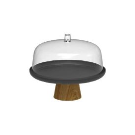 Boleira Com Pé E Cupula Lume 25Cm Ou - Preto