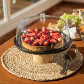 Boleira Com Pé E Cupula Lume 25Cm Ou - Preto