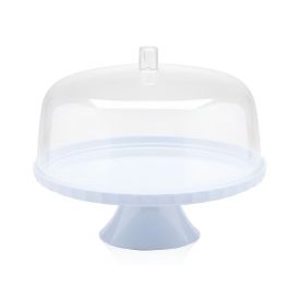 Boleira Com Pé E Tampa De Plástico Break Ou 30 Cm - Branco