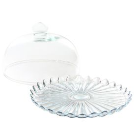 Boleira Com Tampa Pétalas Jasmin Vitazza 24Cm - Vidro