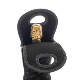 Bolsa Térmica Para 01 Garrafa Vinho Lyor Neoprene - Preto Estampado