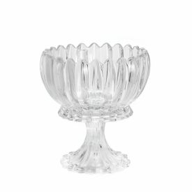 Bomboniere com Pé Cristal Geneva Wolff 25Cm - Transparente