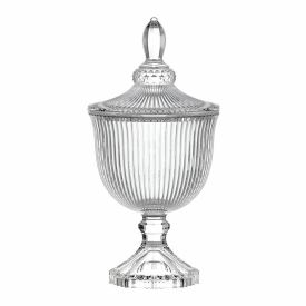 Bomboniere com Pé Graffiato Hauskraft 24,5Cm - Vidro