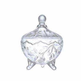 Bomboniere com Tampa Zoe Hauskraft 17,5Cm - Vidro