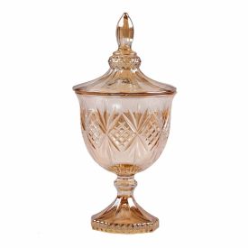 Bomboniere com Pé Dublin Lyor 24,5Cm - Âmbar