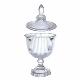 Bomboniere de Vidro com Pé Graffiato Hauskraft - 19Cm