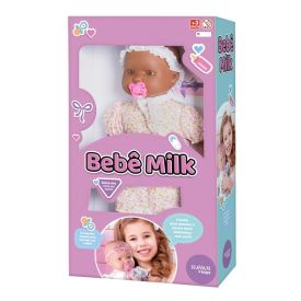 Boneca Bebe Negra Milk Brinquedos - 346