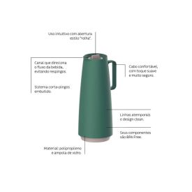 Bule Térmico Exata Tramontina 1 Litro - Verde