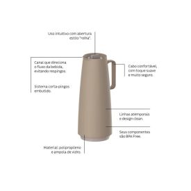 Bule Térmico Exata Tramontina 1 Litro - Bege
