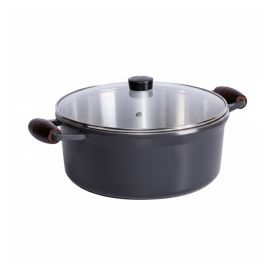 Caçarola Fundida com Tampa Cava 24Cm - Grafite