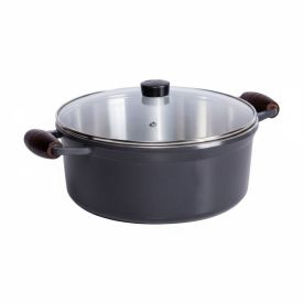 Caçarola Fundida com Tampa Cava 28Cm - Grafite