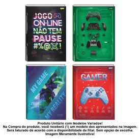 Caderno 1 Matéria Universitário Brochura Player 1 Jandaia - Sortido