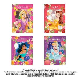 Caderno Brochura Capa Dura Colegial Princesas 80 Folhas Tilibra - Sortido