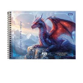 Caderno Cartografia e Desenho Capa Dura Drakos 80 Folhas Foroni - Sortido