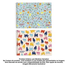 Caderno Cartografia e Desenho Pop Colection 96 Folhas Foroni - Sortido 