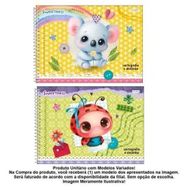 Caderno Cartografia e Desenho Sweetness 80 Folhas Jandaia - Sortido 