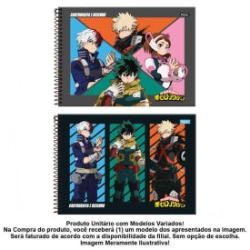 Caderno Cartografia My Hero Academia 80 Folhas Foroni - Sortido