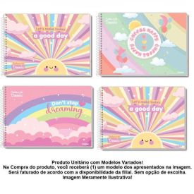 Caderno De Desenho Arco-Iris 80 Folhas Credeal - Sortido