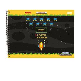 Caderno Cartografia e Desenho Bits 80 Folhas Jandaia - Sortido 