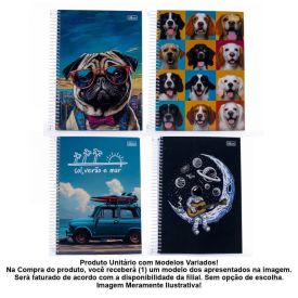 Caderno Espiral 1 Mat&eacute;ria 96 Folhas Tilibra - Sortido