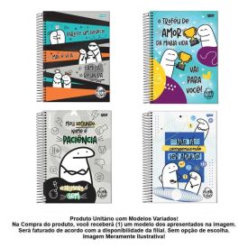 Caderno Espiral Capa Dura 1/4 Flork 80 Folhas Jandaia - Sortido