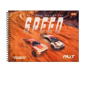 Caderno Cartografia e Desenho Fast Race 80 Folhas Jandaia - Sortido