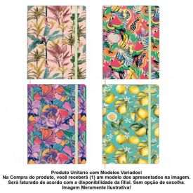 Caderno Sem Pauta Costurado Trend 80 Folhas Tilibra - Sortido