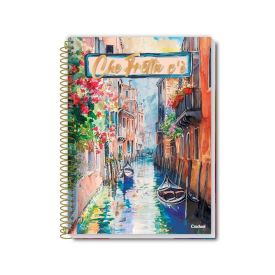 Caderno Universitário Espiral Bella Paris 256 Folhas Credeal - Sortido