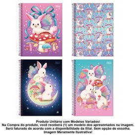 Caderno Universitário Espiral Bunnyfly 80 Folhas Tilibra - Sortido